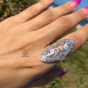 Flower Filigree Classic Silver Plated Finger Ring